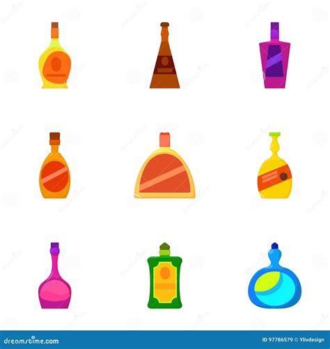 Los Iconos De Lujo De La Botella Del Alcohol Fijaron Estilo De La