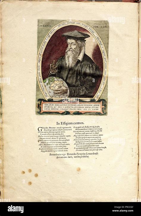 Portrait of Gerardus Mercator (1512-1594) aged 62. Museum: PRIVATE ...