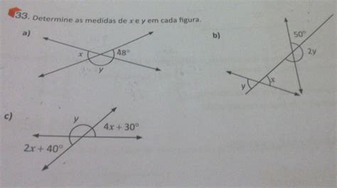 Determine As Medidas De X E Y Em Cada Figura Gente Me Ajudem Por Favor