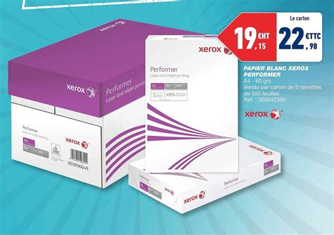 Promo Papier Blanc Xerox Pereformer chez Bureau Vallée iCatalogue fr