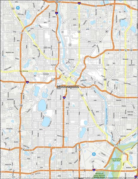 Map of Minneapolis, Minnesota - GIS Geography