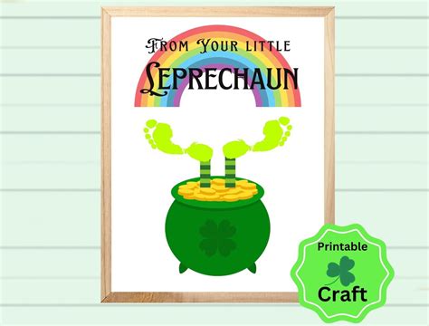 St Patricks Day Footprint Craft Lucky Leprechaun Diy For Baby Toddler