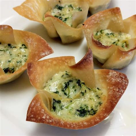 Spinach Artichoke Wonton Cups Namaste Home Cooking