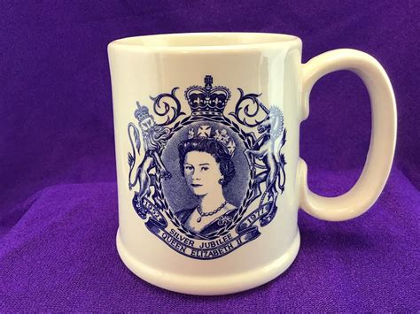 Queen Elizabeth Ii Silver Jubilee Mug Weatherby Etsy Canada