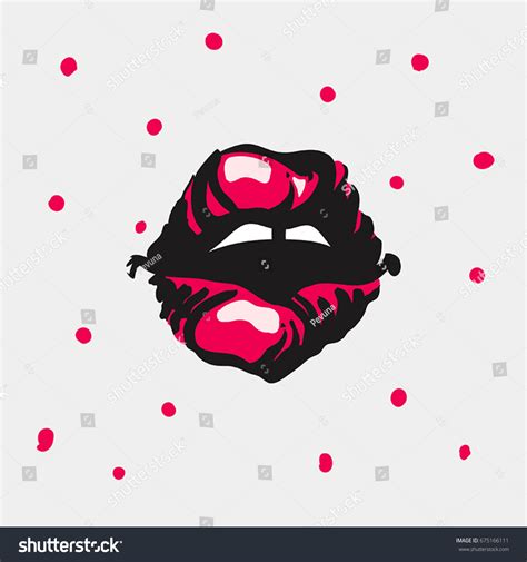 Sexy Lips Vector Illustration เวกเตอร์สต็อก ปลอดค่าลิขสิทธิ์