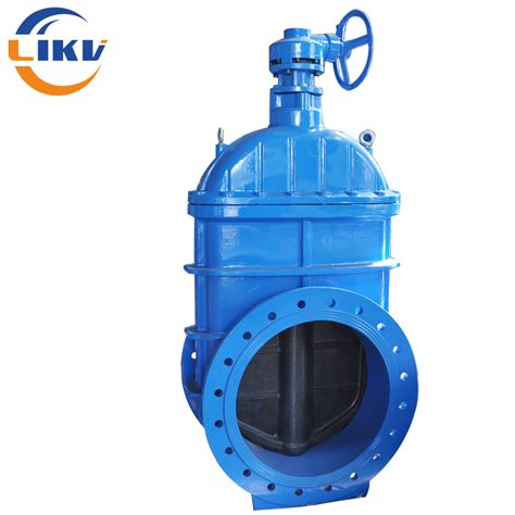 Bs5163 Ductile Iron Resilient Non Rising Large Wedge Gate Valve With Worm Gear China Gate