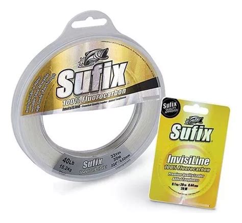 Linha De Fluorocarbono Lider De 40 Libras Da Marca Sufix Color Clear