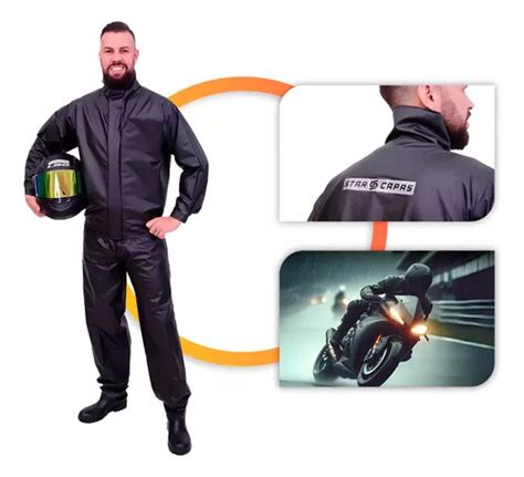 Kit Capa De Chuva Roupa Conjunto Para Motoqueiro Refor Ada Frete Gr Tis