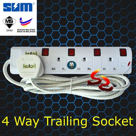 Sum 2 Meter Power Socket Extension Cable 2 Way 3 Way 4 Way 5 Way