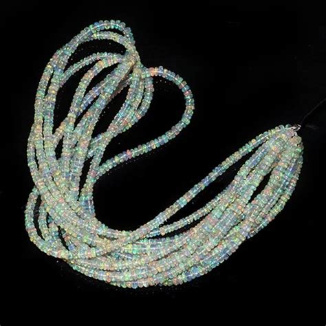 Ethiopian Opal Smooth Rondelle Bead Shape Roundel Size Inch At