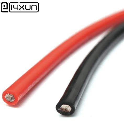 Eclyxun 1meter 4awg 4 Awg 25mm2 Silicone Wire Heatproof Soft Silicone Silica Gel Wire Cable Red