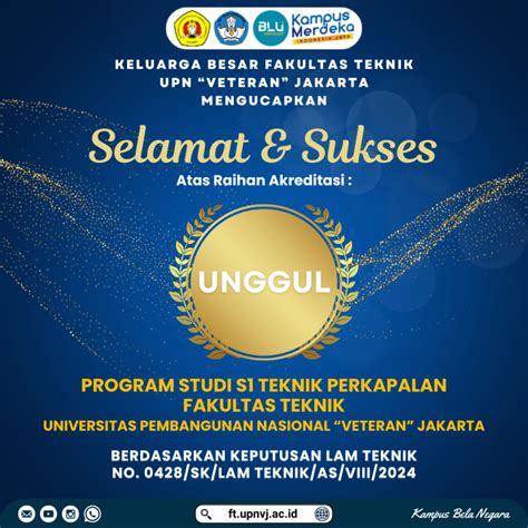 Selamat Dan Sukses Kepada Prodi S1 Teknik Perkapalan Atas Raihan