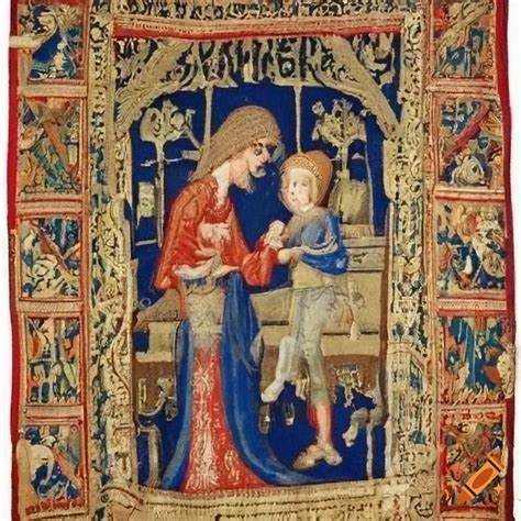 Medieval Tapestry With Matrix Theme