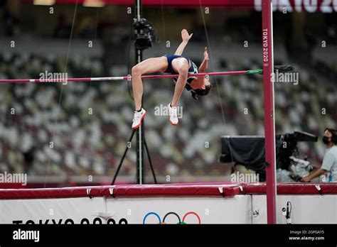 Mariya Lasitskene Participating In The High Jump At The Tokyo 2020