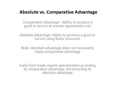 PPT Absolute Vs Comparative Advantage PowerPoint Presentation Free