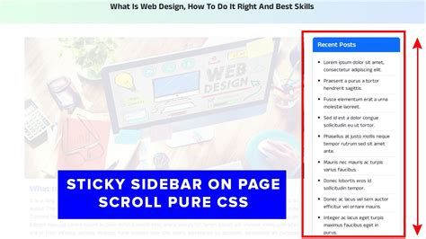 Create Sticky Sidebar On Scroll With Css Side Bar Fixed Kare Kare On