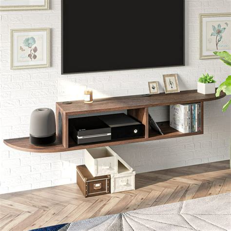 Floating TV Stand, White Floating TV shelf, Wall Mounted Media Console ...