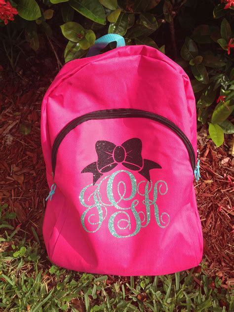 Back To School Backpack By Embellish Envy Glitter Jade Monogram W