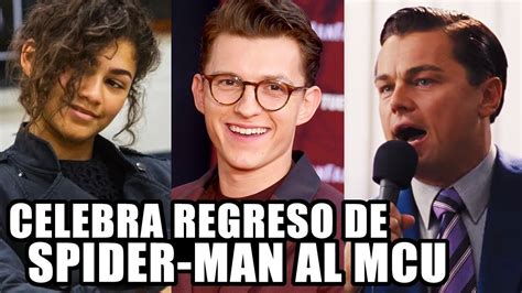 Tom Holland Celebra Regreso De Spider Man Al Ucm Youtube