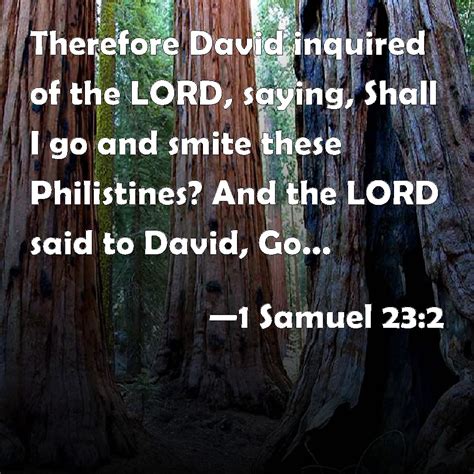 1 Samuel 232 Therefore David Inquired Of The Lord Saying Shall I Go