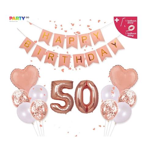 Rose Gold 50th Birthday Balloon Decoration Set 50th Birthday Party