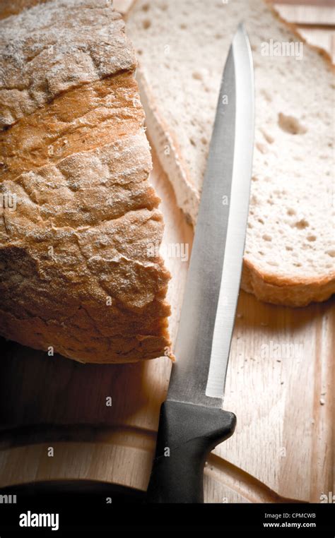 Loaf Of Bread Cut In Half Stock Photo Alamy