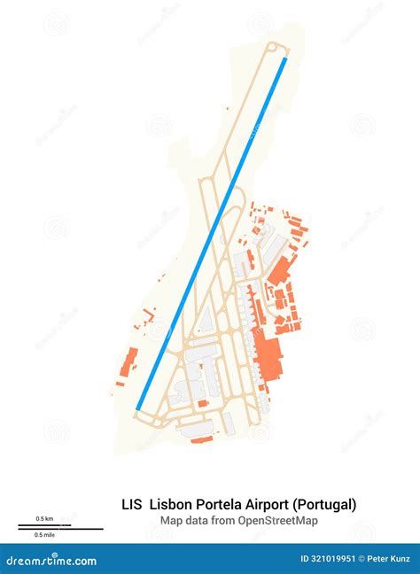 Map Of Lisbon Portela Airport Iata Code Lis Stock Image Image Of