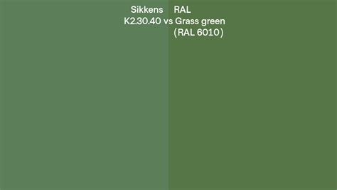 Sikkens K23040 Vs Ral Grass Green Ral 6010 Side By Side Comparison