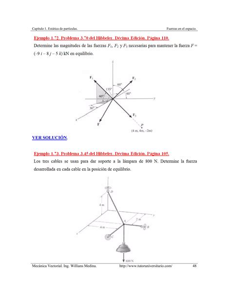 Estatica De Particulas Fuerzas En El Espacio PDF