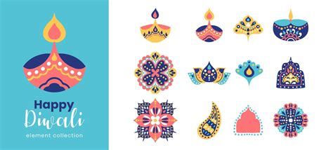 Diwali Simple Lantern Vector Element Collection Set For Poster