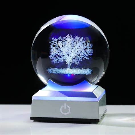 Amazon Ornalrist Crystal Ball D Engraved Tree Of Life With Led