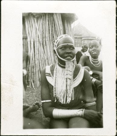 Mandari Girl With Bead Headdress From The Southern Sudan