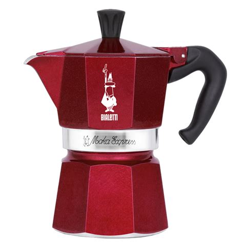 Bialetti Espressokocher Deco Glamour Moka Express Tassen Rot