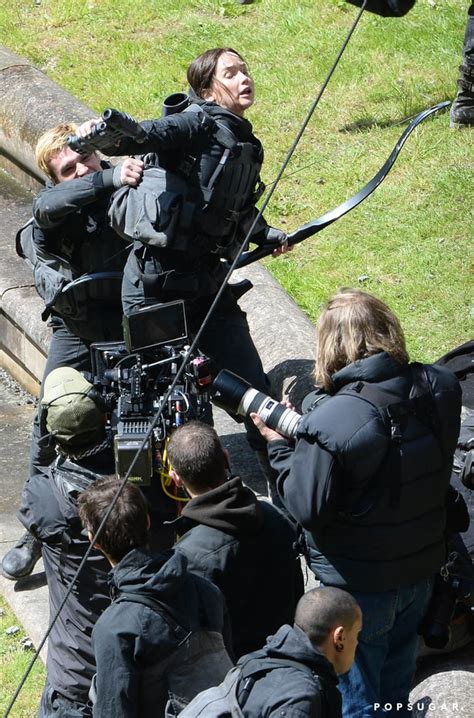 Jennifer Lawrence on the Hunger Games: Mockingjay Set | POPSUGAR Celebrity