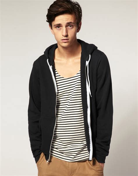 American Apparel American Apparel Flex Hoodie in Black for Men | Lyst