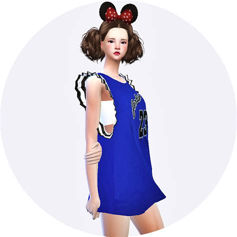 Frill Boxy Sleeveless Dress프릴 박시 민소매 원피스여자 의상 Sims4 Marigold