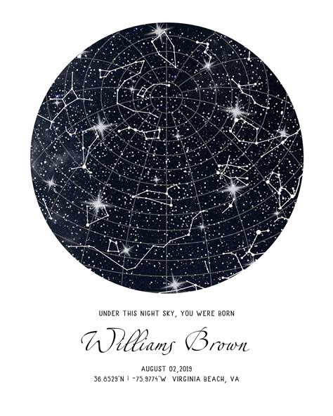 Custom Star Map Poster Wedding Anniversary T Night Sky Etsy