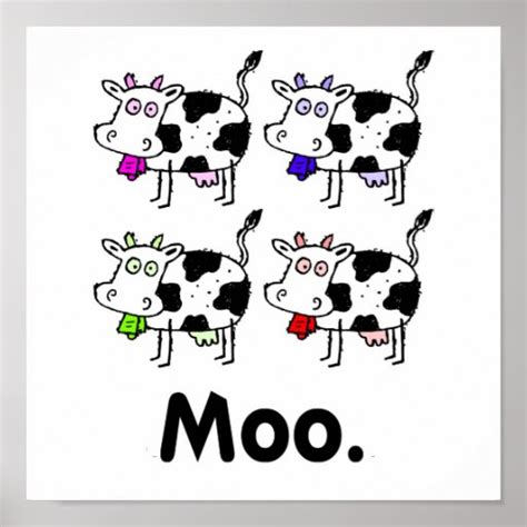 MOO. Cute Cow Print | Zazzle