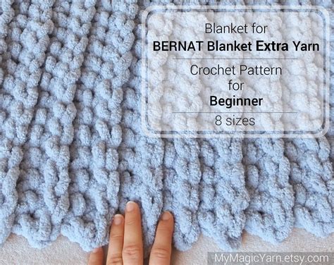 Crochet Pattern For Beginner BERNAT Blanket EXTRA Yarn Etsy