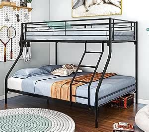 Emkk Twin Over Full Metal Bunk Bed Heavy Duty Bunk Beds Frame With Side