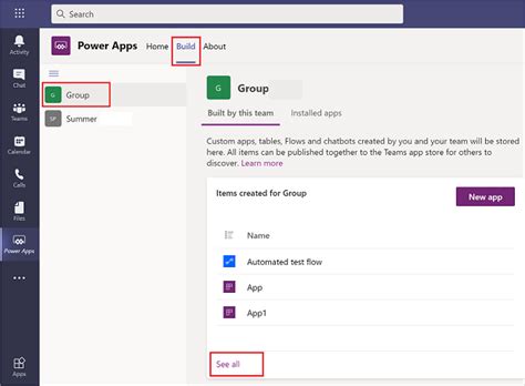 Создание потоков с помощью приложения Power Apps в Microsoft Teams