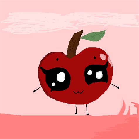 Pixilart Kawaii Apple By Purplekat