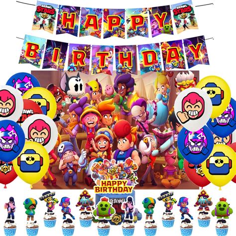 Brawl Stars Merch Birthday Party Decorations Brawler Stars