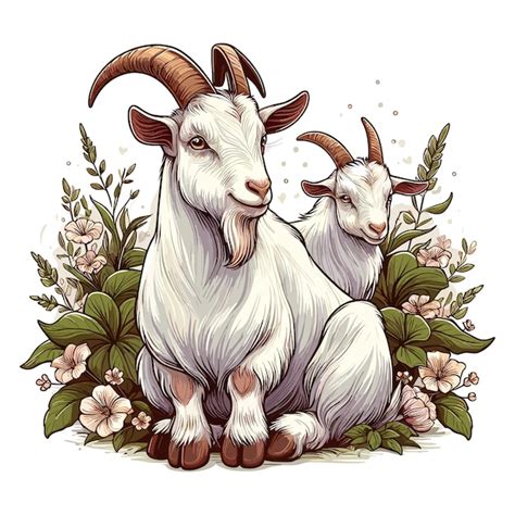 Premium Vector Goat Vector Cartoon Illustration