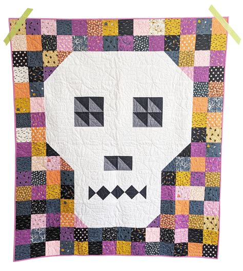 Skull Quilt Pattern PDF scrap Friendly Bonedigger by Slightly Biased ...