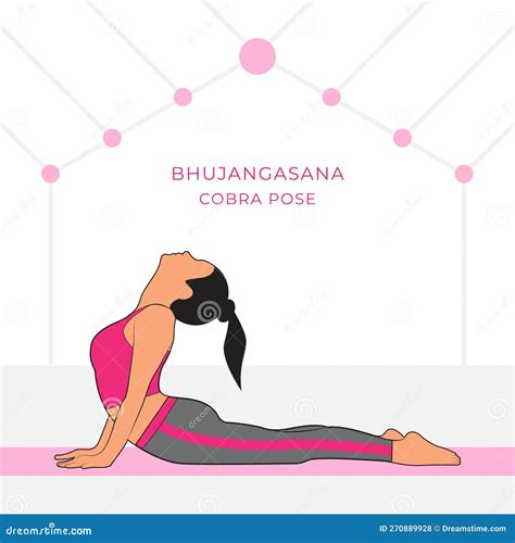 Yoga Pose Bhujangasana Cobra Pose Stock Vector Illustration Of Yoga