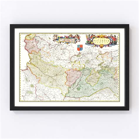 Vintage Map Of Picardy France By Ted S Vintage Art