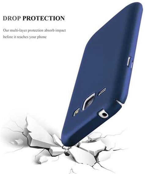 Cadorabo Hoesje Voor Samsung Galaxy J In Metaal Blauw Hard Case