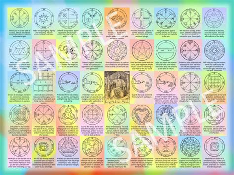 The 44 Seals Of Solomon 12x16 Kabbalah Poster Etsy México