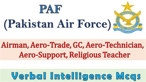 Paf Pakistan Air Force Test Preparation Airman Aero Trade Etc All